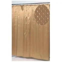 Carnation Home Fashions FSC-L-02 Lauren Dobby Fabric Shower Curtain – Gold