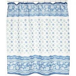 Carnation Home Fashions FSC-SB-01 South Beach Fabric Shower Curtain – Blue