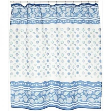 Carnation Home Fashions FSC-SB-01 South Beach Fabric Shower Curtain - Blue