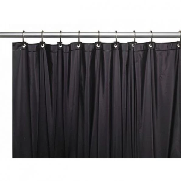Carnation Home Fashions USC-3-16 3 Gauge Vinyl Shower Curtain Liner; Black