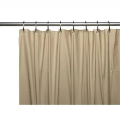 Carnation Home Fashions USC-3-44 3 Gauge Vinyl Shower Curtain Liner; Linen