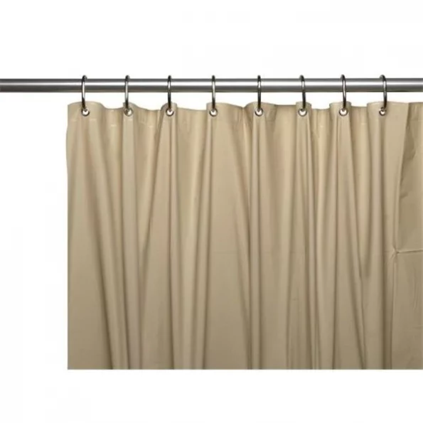 Carnation Home Fashions USC-3-44 3 Gauge Vinyl Shower Curtain Liner; Linen