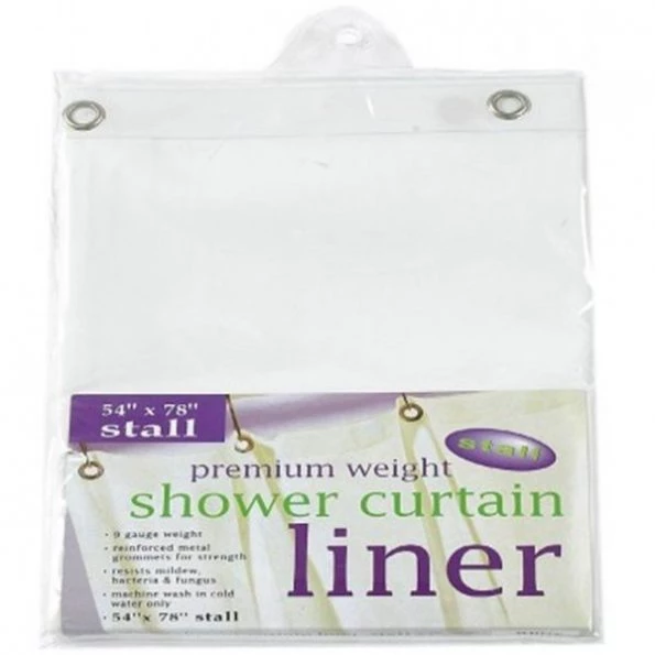 Carnation Home Fashions SC-STHG/26 54 in. x 78 in. Extra Heavy 8 Gauge Vinyl Shower Curtain Liner – Super Clear