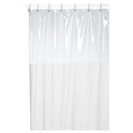 Carnation Home Fashions SCWIN/72/08 70 in. x 72 in. Window Shower Curtain or Liner - Ivory