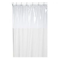 Carnation Home Fashions SCWIN/84/08 70 in. x 84 in. Window Shower Curtain or Liner - Ivory