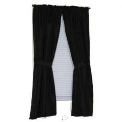 Carnation Home Fashions SWC-L/16 Lauren 34 in. x 54 in. Dobby Fabric Window Curtain – Black