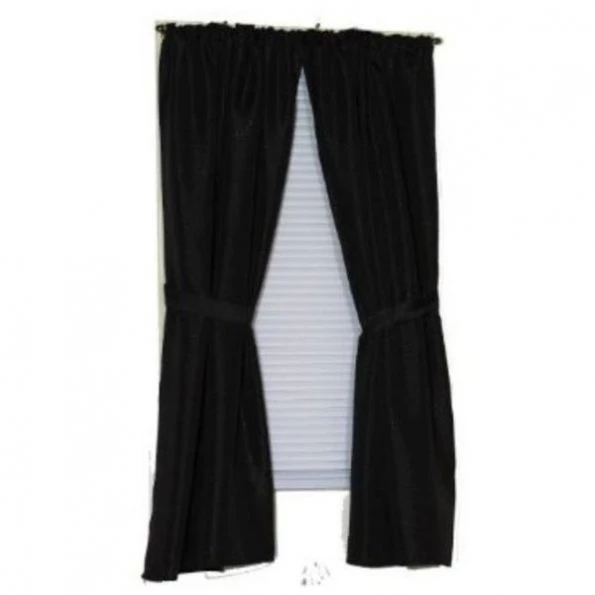 Carnation Home Fashions SWC-L/16 Lauren 34 in. x 54 in. Dobby Fabric Window Curtain – Black