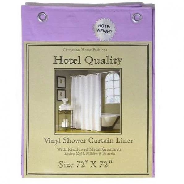 Carnation Home Fashions USC-8/07 72 in. x 72 in. 8 Gauge Hotel Vinyl Shower Curtain Liner - Lilac 1 Carnation Home Fashions USC-8/07 72 in. x 72 in. 8 Gauge Hotel Vinyl Shower Curtain Liner – Lilac