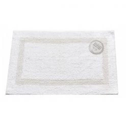 Carnation Home Fashions BM-M2L-21 Reversible 100 Percent Cotton Bath Rug; Size 21 in. x 34 in. – White