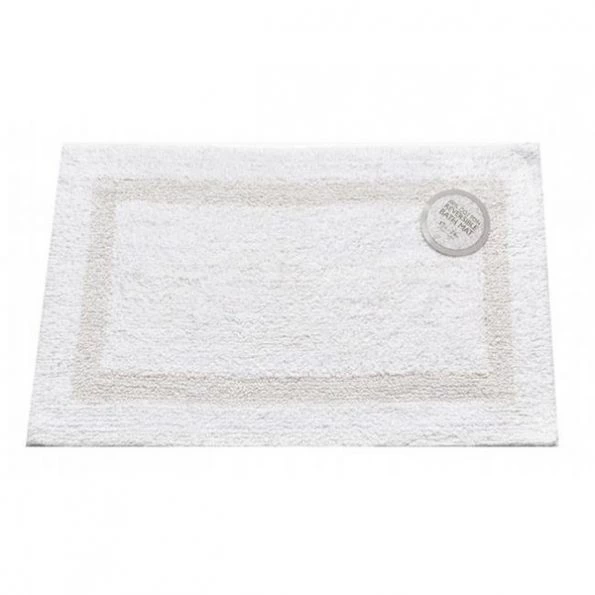 Carnation Home Fashions BM-M2L-21 Reversible 100 Percent Cotton Bath Rug; Size 21 in. x 34 in. – White