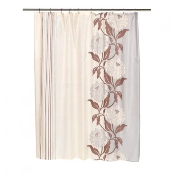 Carnation Home Fashions FSC-CH-13 Chelsea Fabric Shower Curtain in Chocolate