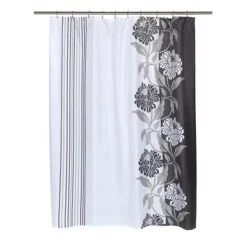 Carnation Home Fashions FSC-CH-16 Chelsea Fabric Shower Curtain in Black