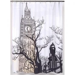 Carnation Home Fashions FSC13-BB Big Ben Fabric Shower Curtain