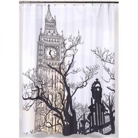 Carnation Home Fashions FSC13-BB Big Ben Fabric Shower Curtain