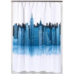 Carnation Home Fashions FSC13-CS Cityscape Fabric Shower Curtain
