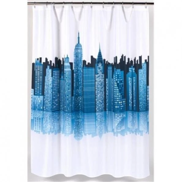 Carnation Home Fashions FSC13-CS Cityscape Fabric Shower Curtain 1 Carnation Home Fashions FSC13-CS Cityscape Fabric Shower Curtain