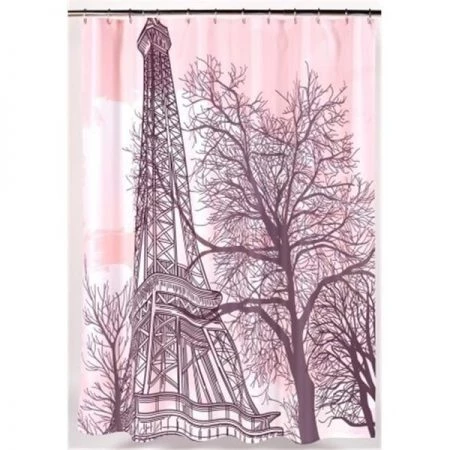 Carnation Home Fashions FSC13-TE Tour Eiffel Fabric Shower Curtain