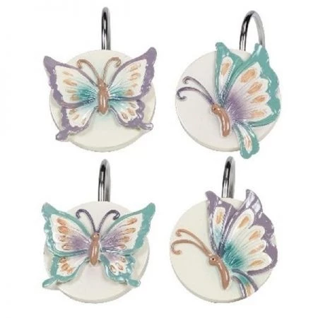 Creative Bath Products Creative Bath GGT83LIL Garden Gate Floral Resin Shower Hooks