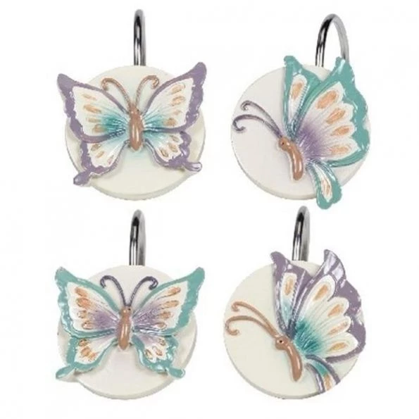 Creative Bath GGT83LIL Garden Gate Floral Resin Shower Hooks