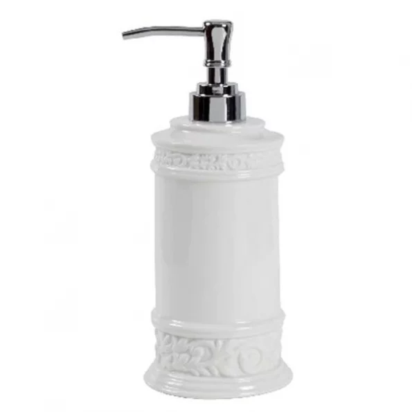 Creative Bath Products Creative Bath CMO59WH Cosmopolitan White Scroll Porcelain Lotion Pump 1 Creative Bath CMO59WH Cosmopolitan White Scroll Porcelain Lotion Pump