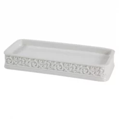 Creative Bath CMO26WH Cosmopolitan White Scroll Porcelain Tray