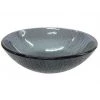Eden Bath EB-GS43 14 in. Charcoal Freeform Hoops Glass Vessel Sink