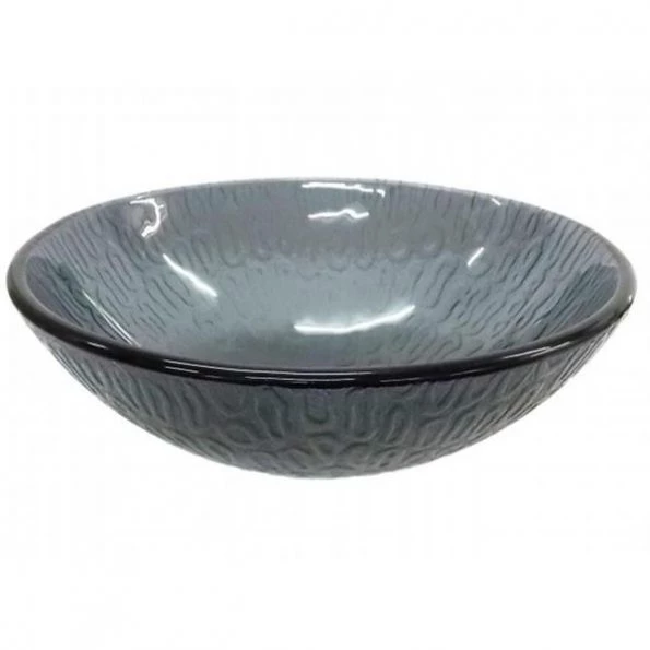 Eden Bath EB-GS43 14 in. Charcoal Freeform Hoops Glass Vessel Sink