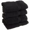 Superior 900GSM Egyptian Cotton 4-Piece Hand Towel Set Black