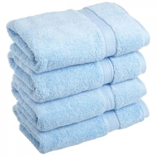 900GSM Egyptian Cotton 4-Piece Hand Towel Set Light Blue