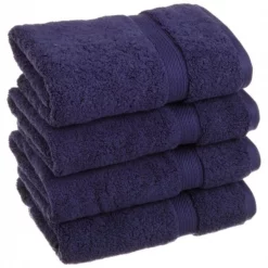 900GSM Egyptian Cotton 4-Piece Hand Towel Set Navy Blue