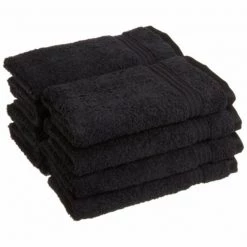 Superior Egyptian Cotton 8-Piece Hand Towel Set Black