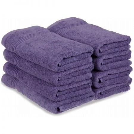 Superior Egyptian Cotton 8-Piece Hand Towel Set Royal Purple