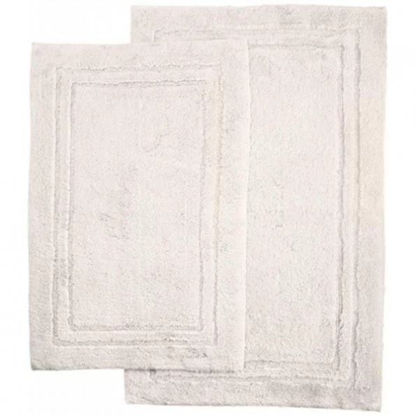 Cotton 2-Piece Bath Rug Set White
