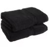 Superior 900GSM Egyptian Cotton 2-Piece Bath Towel Set Black