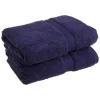 Superior 900GSM Egyptian Cotton 2-Piece Bath Towel Set Navy Blue