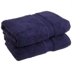 900GSM Egyptian Cotton 2-Piece Bath Towel Set Navy Blue