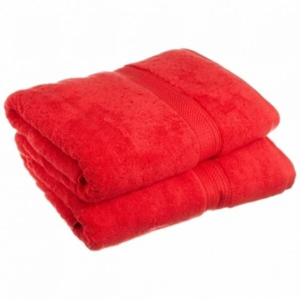 900GSM Egyptian Cotton 2-Piece Bath Towel Set Red
