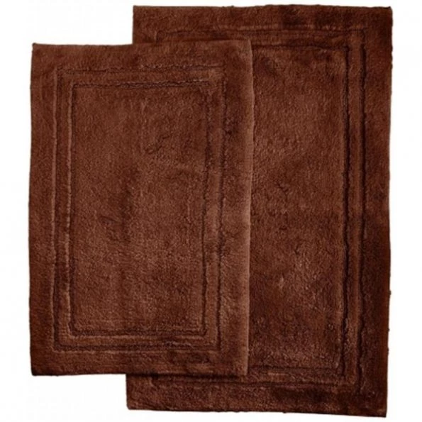 Cotton 2-Piece Bath Rug Set Chocolate