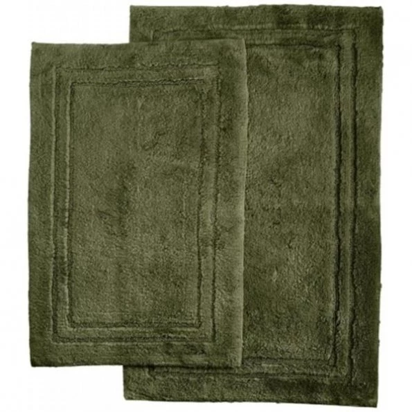 Cotton 2-Piece Bath Rug Set Forest Green