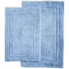 Superior Cotton 2-Piece Bath Rug Set Light Blue