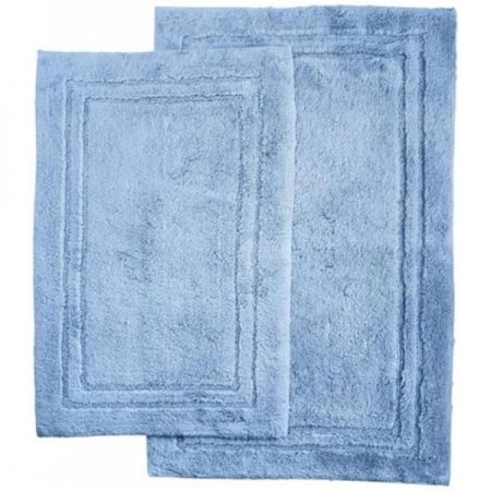 Superior Cotton 2-Piece Bath Rug Set Light Blue