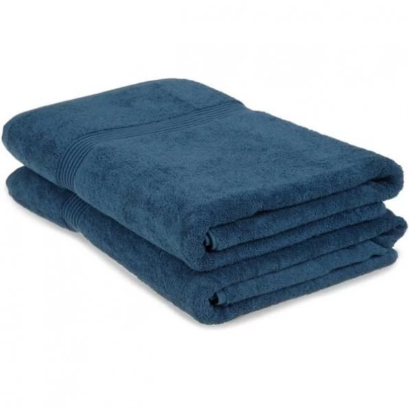 Superior Egyptian Cotton 2-Piece Bath Sheet Set Sapphire 1 Superior Egyptian Cotton 2-Piece Bath Sheet Set Sapphire