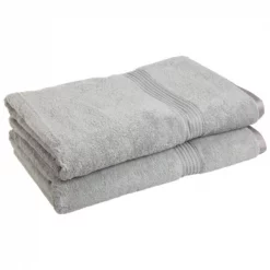 Superior Egyptian Cotton 2-Piece Bath Sheet Set Silver