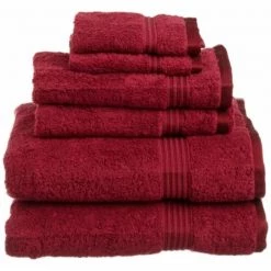 Superior Egyptian Cotton 6-Piece Towel Set Burgundy