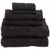 Superior Egyptian Cotton 6-Piece Towel Set Black