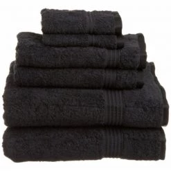Superior Egyptian Cotton 6-Piece Towel Set Black