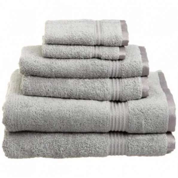 Superior Egyptian Cotton 6-Piece Towel Set Silver 1 Superior Egyptian Cotton 6-Piece Towel Set Silver