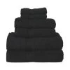 Superior 900GSM Egyptian Cotton 6-Piece Towel Set Black