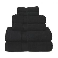 Superior 900GSM Egyptian Cotton 6-Piece Towel Set Black