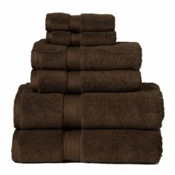 900GSM Egyptian Cotton 6-Piece Towel Set Chocolate